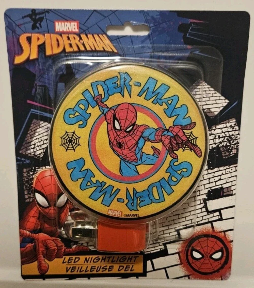 Marvel Spider-Man LED Nightlight Plug-In Wall Night Light New Sealed Package